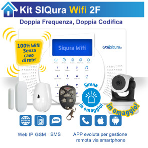 KIT Siqura Wifi (senza cavo di rete), centrale Doppia Frequenza, Internet + SIM