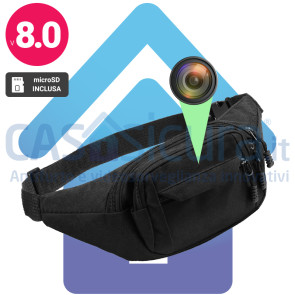 MARSUPIO-SPY – Marsupio con Microcamera WiFi Nascosta Full HD | Telecamera Spia Indossabile | 100% a Batteria | Registrazione in Movimento | Audio Integrato | Prodotto Personalizzato