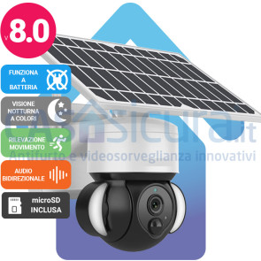Telecamera compatta IP senza fili da esterno 360° con risoluzione FULL HD 8.0  - 100% senza fili
