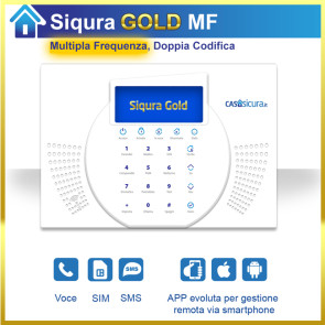 Centrale antifurto Siqura GOLD con collegamento SIM (GSM/4G/5G) + Chiamate vocali + SMS - Frequenza MULTIPLA