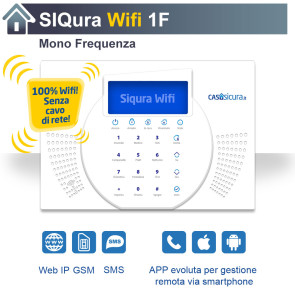 Centralina Siqura Wifi (senza cavo di rete), centrale Mono Frequenza, Internet + SIM