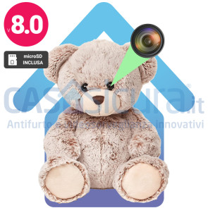 PELUCHE-SPY – Peluche con Microcamera WiFi Nascosta Full HD | Telecamera Spia per Casa e Ufficio | 100% a Batteria | Visione Notturna | App Remota | Prodotto Personalizzato