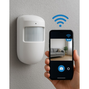 Telecamera spia PIR in finto sensore di movimento - Gestibile da remoto Wi-fi con app gratuita