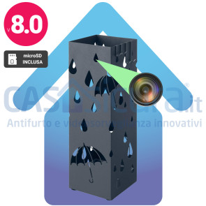 PORTA-OMBRELLO-SPY – Porta Ombrello con Microcamera WiFi Nascosta Full HD | Telecamera Spia per Ingresso e Pianerottolo | Interno ed Esterno | 100% a Batteria | Visione Notturna | App Remota | Prodotto Personalizzato