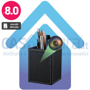 PORTA-PENNA-SPY – Porta Penna con Microcamera WiFi Nascosta Full HD | Telecamera Spia da Scrivania e Ufficio | 100% a Batteria | Visione Notturna | App Remota | Prodotto Personalizzato