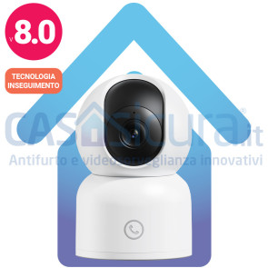 Telecamera IP wifi pan/tilt 360° motorizzata 4K ULTRA HD 8.0 con tecnologia "inseguimento" ed intelligenza artificiale