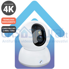 Telecamera IP wifi pan/tilt 360° motorizzata 4K ULTRA HD 8.0 con tecnologia "inseguimento" ed intelligenza artificiale