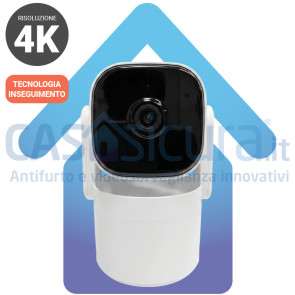 Telecamera IP wifi pan/tilt 360° motorizzata senza fili smart con riconoscimento facciale persone e funzioni intelligenti, Full HD, 8.0 