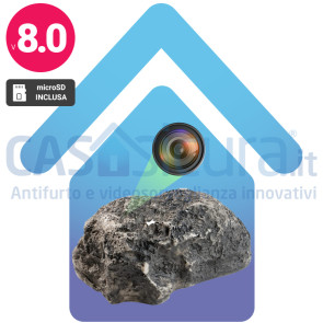 SASSO-SPY – Sasso Finto con Microcamera WiFi Nascosta Full HD | Telecamera Spia da Esterno | Giardino, Cortile e Ingresso | 100% a Batteria | Visione Notturna | App Remota | Prodotto Personalizzato