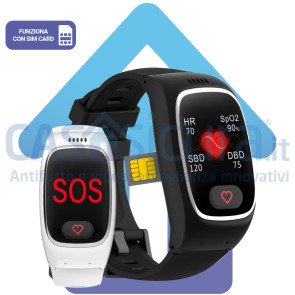 SOS Watch — Smartwatch SOS con GPS, monitoraggio salute e chiamata d'emergenza. Senza canoni fissi.