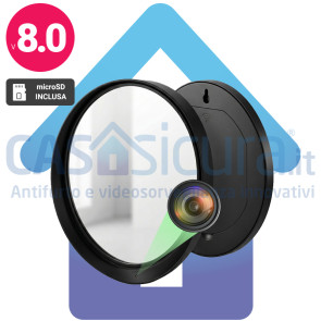 SPECCHIO-PARETE-SPY – Specchio da Parete con Microcamera WiFi Nascosta Full HD | Telecamera Spia per Ingresso, Bagno e Ufficio | Alimentazione Continua o Batteria | Visione Notturna | App Remota | Prodotto Personalizzato