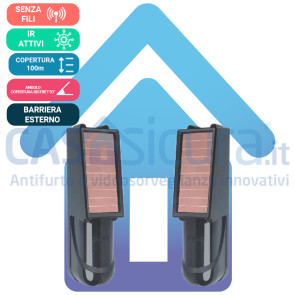 Barriere esterne a tripli infrarossi. TOTALMENTE senza fili 100% a batteria 