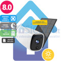 Telecamera solare IP 100% senza fili wifi, da esterno, audio, visione notturna, full HD